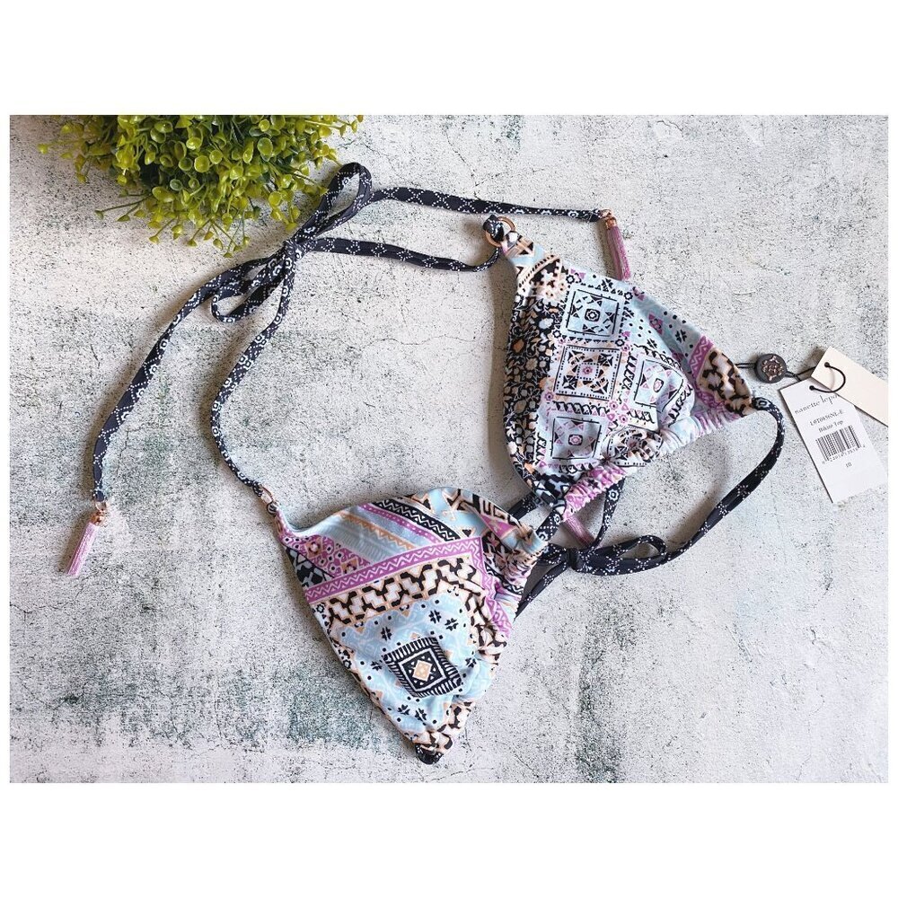 Nanette Lepore NWT $82 Aileen Adjustable Triangle Bikini Top Women's Size 10